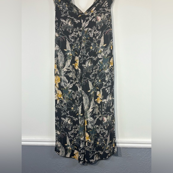 Free People Black and Yellow Floral Backless jumpsuit Size 2 - Picture 4 of 8